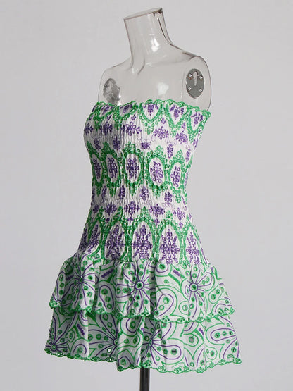 TWOTWINSTYLE Hit Color Print Dress
