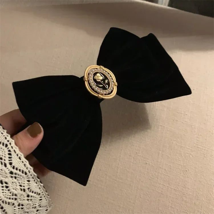 Elegant Velvet Bow Hair Clip for Women