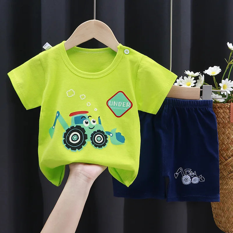 Baby Cartoon T-Shirt &amp; Shorts Set