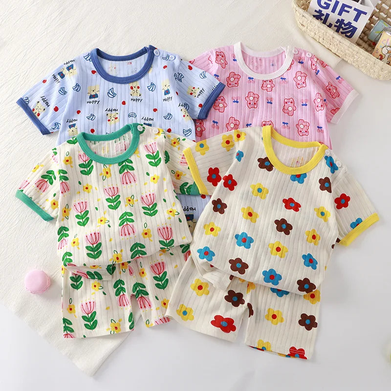 Kids Cartoon Summer Outfit – T-Shirt & Shorts Set