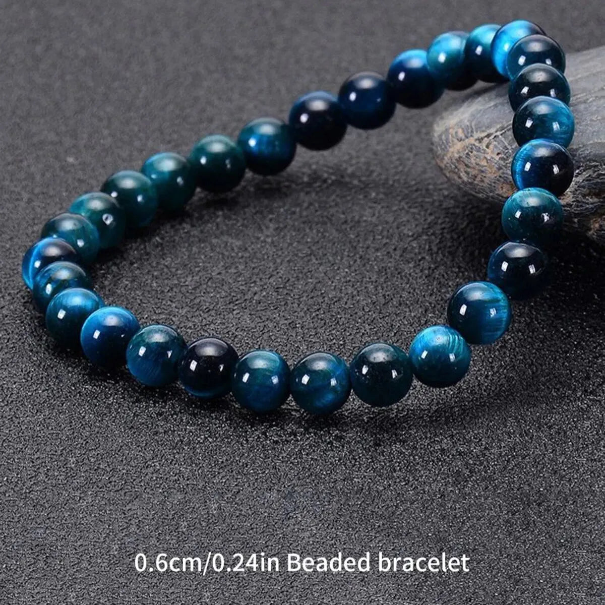 Minimalist Blue Tiger Eye Stone Bracelet