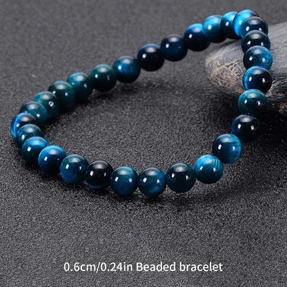 Minimalist Blue Tiger Eye Stone Bracelet