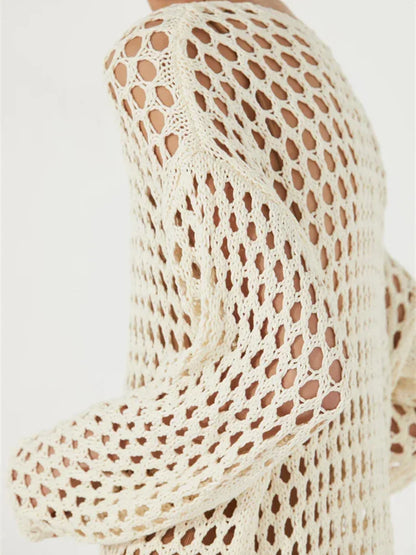 Tossy Knit Hollow Out Cover-Up Mini Dress for Women