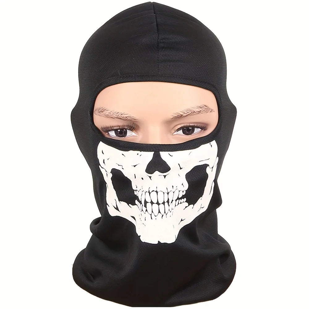 Motorcycle Skull Print Full Face Balaclava