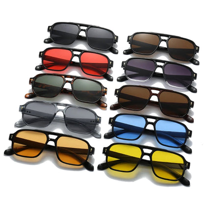 SO&amp;EI Vintage Double Bridges Square Sunglasses