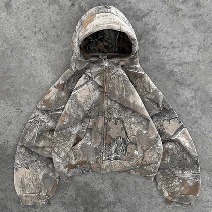Retro Camouflage Hoodie for Women – Streetwear Style