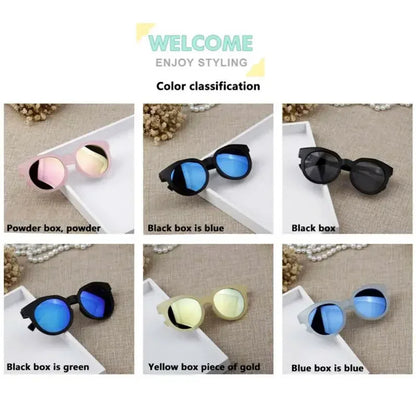 Kids Round Frame Sunglasses – Candy Color UV400 Outdoor Eyewear