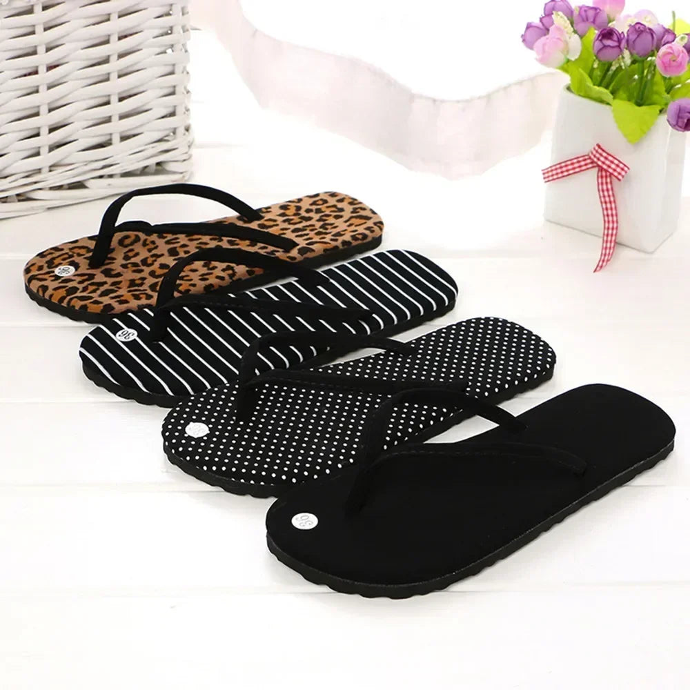 Summer Leopard Rubber Flip-Flops