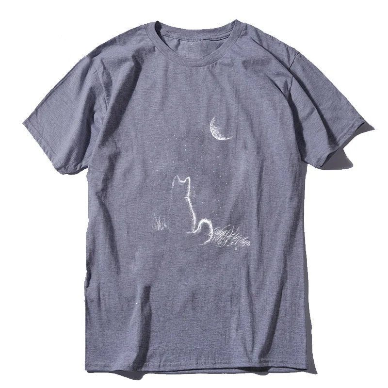 Men’s Cool Cat Print T-Shirt | 100% Cotton Casual Summer Tee
