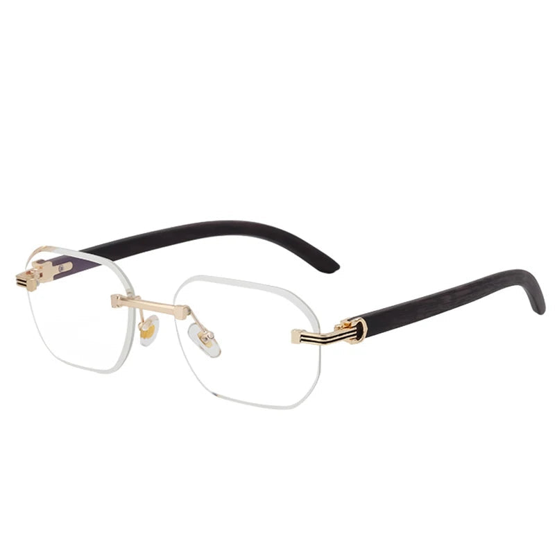 Vintage Square Rimless Sunglasses – Men’s Luxury Punk UV400 Eyewear