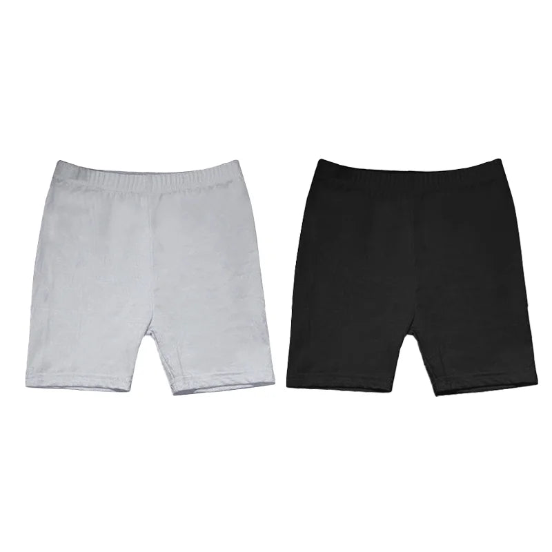 2Pcs Kids Girls Solid Color Cotton Leggings Safety Shorts