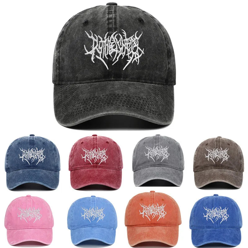 Trendy Embroidered Rock-Style Baseball Cap