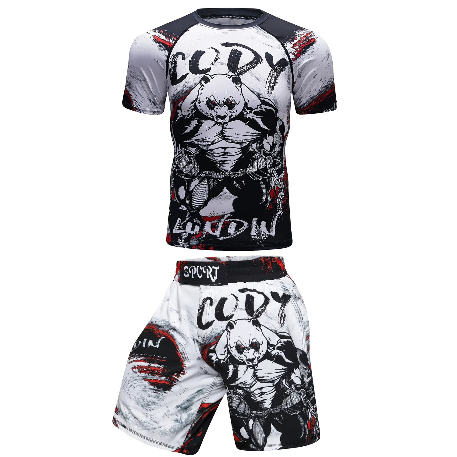 Two-Piece Sportswear Set – Rashguard &amp; MMA Shorts