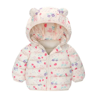 Kids Dinosaur Hooded Down Jacket