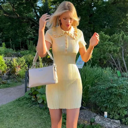 Talenza Knitted Ruffle Mini Dress
