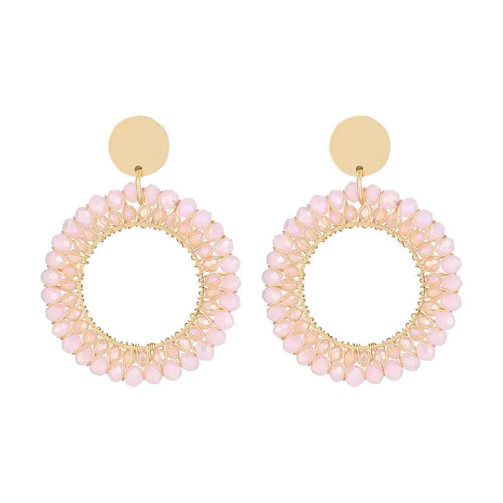 INKDEW Round Shape Drop Earrings for Women