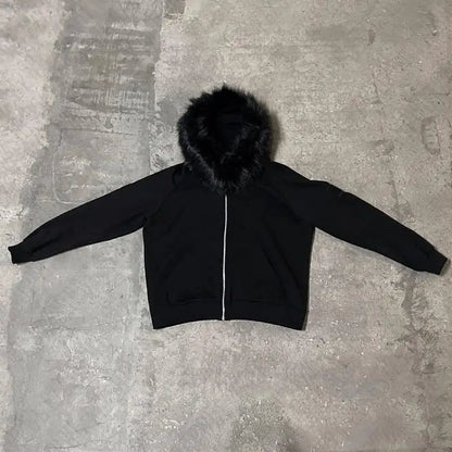 Y2K Streetwear Zip Up Hoodie
