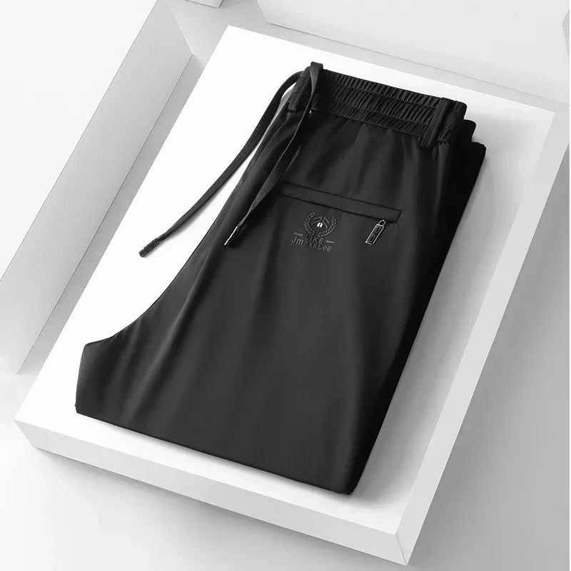 Men’s High-Stretch Straight Pants – Summer Luxury