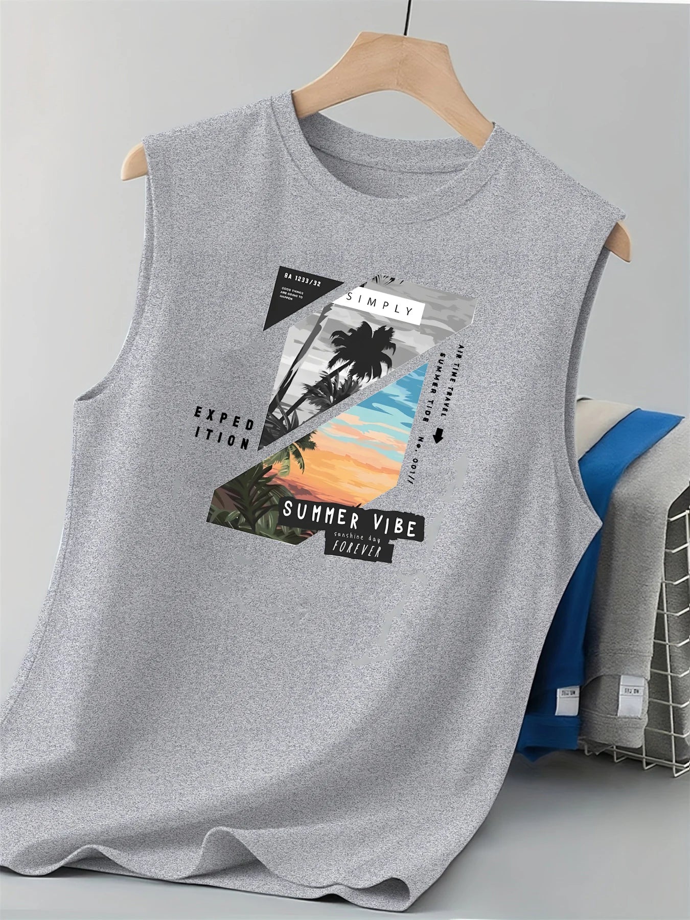 Men’s Summer Sleeveless Tank Top – Coconut Tree Print