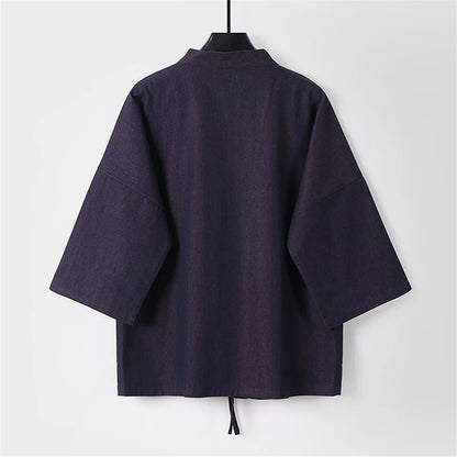 Denim Shirts Men 9XL Plus Size Kimono Shirts Summer Cardigan Jacket Fashion Casual Solid Color Shirts Big Size 9XL