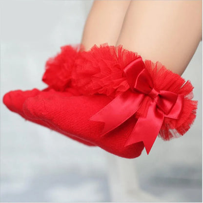 Princess Tutu Lace Ruffle Ankle Socks for Girls (0–6Y)