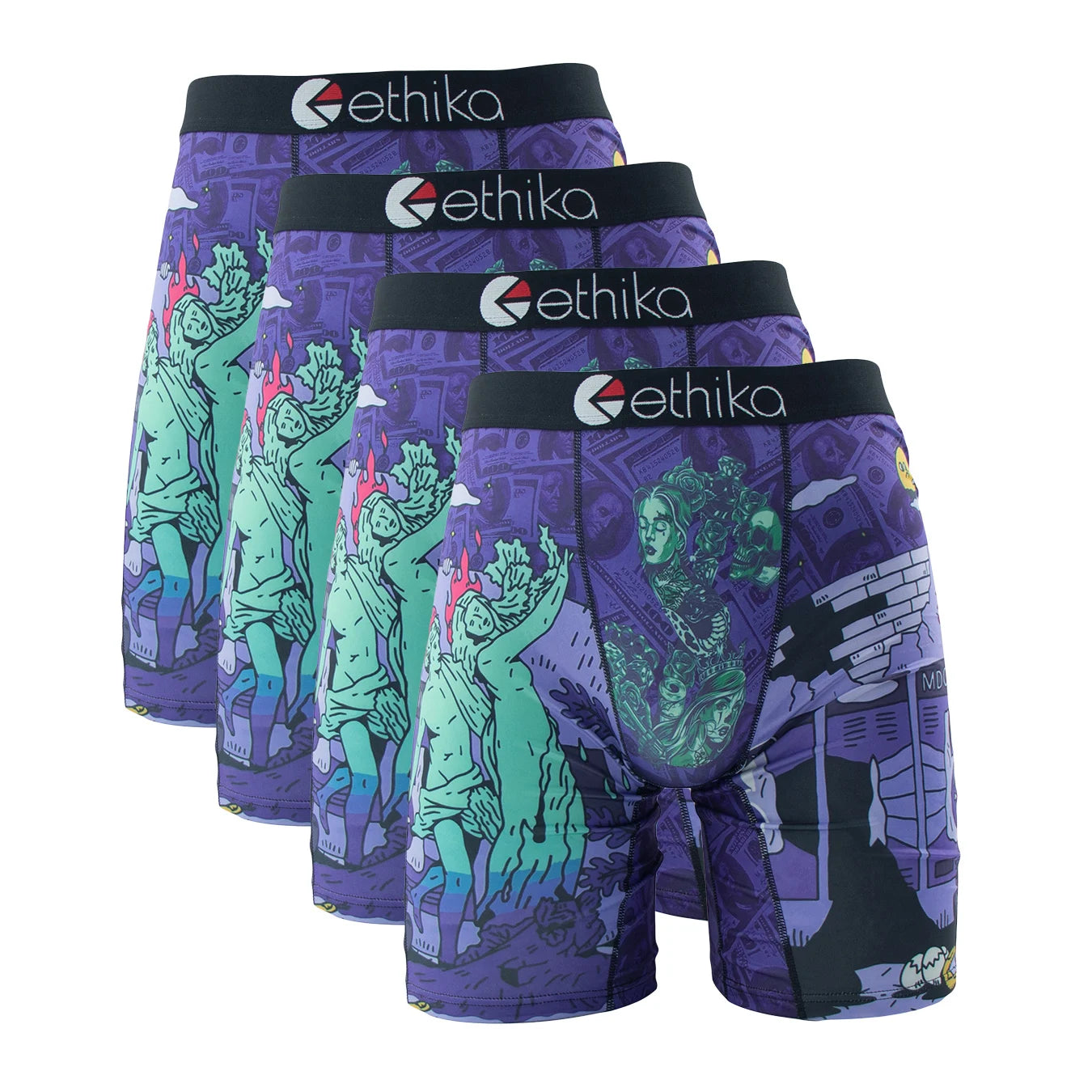 ETHIKA Men’s Printed Boxer Shorts – 4-Pack