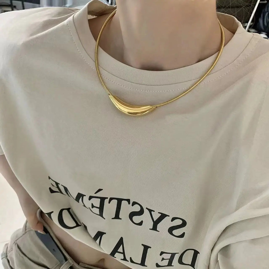French Retro Metal Snake Bone Chain Collar