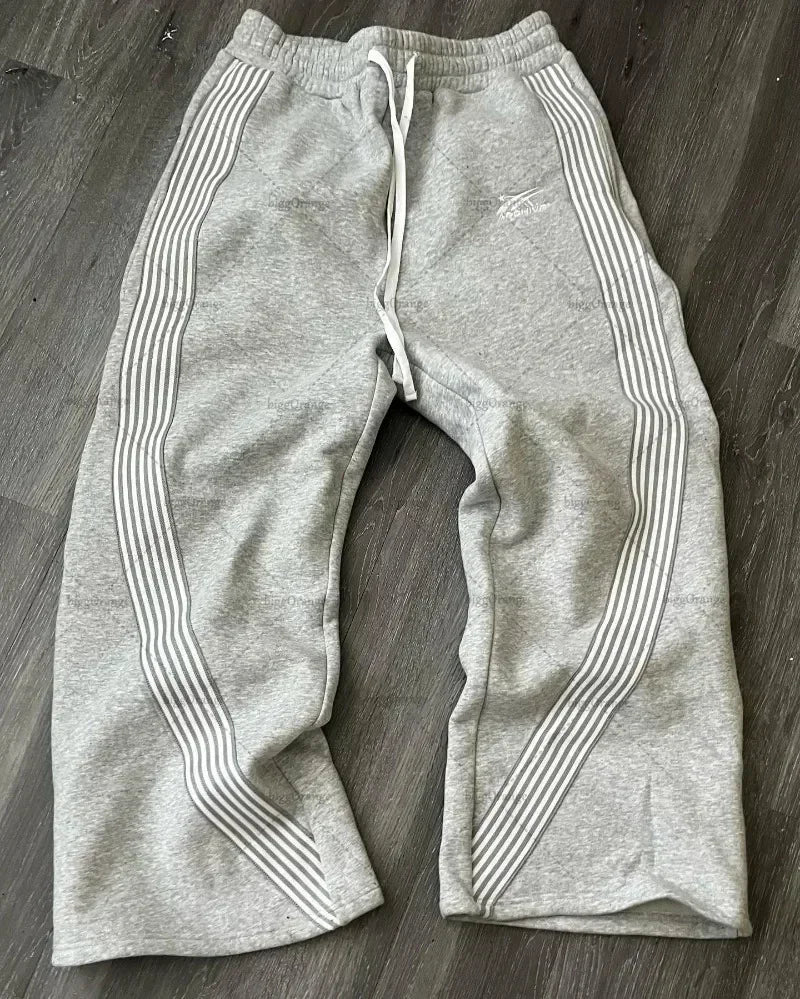Man Y2k Pants Joggers Men Streetwear Embroidered Pink Long Sweatpants Cargo Clothing Casual Police Trousers American Harajuku
