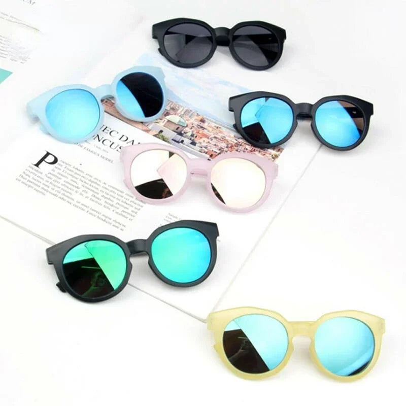 Kids Round Frame Sunglasses – Candy Color UV400 Outdoor Eyewear