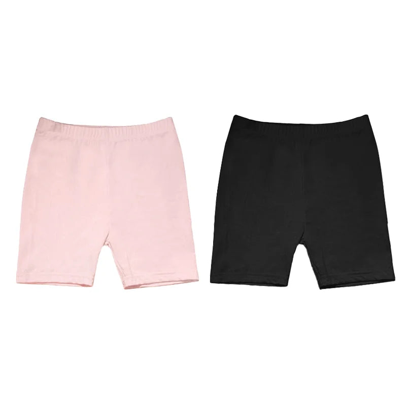 2Pcs Kids Girls Solid Color Cotton Leggings Safety Shorts