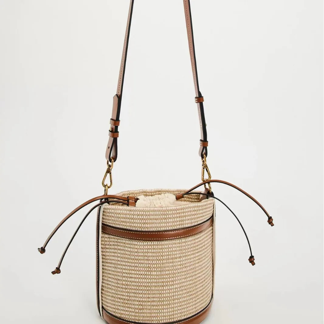 Summer Weave Panelled Shoulder &amp; Crossbody Tote for Women