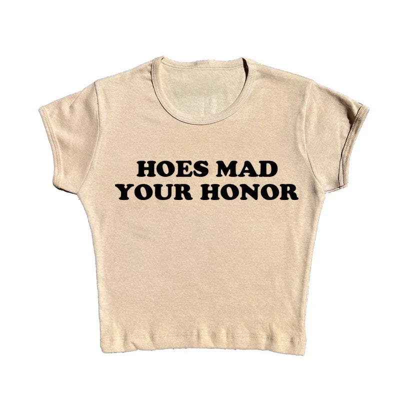 Aesthetic Vintage Y2K Baby Tee – Gothic Streetwear Crop Top