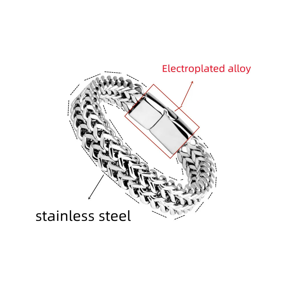 Stainless Steel Braided Fish Scale Bracelet