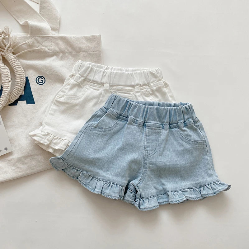 Children’s Ruffle Denim Shorts