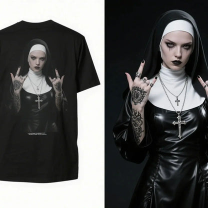Halloween Devil Nun 3D Graphic T-Shirt – Quick-Dry Unisex Tee