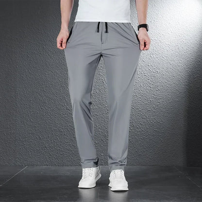 Men’s High-Stretch Straight Pants – Summer Luxury