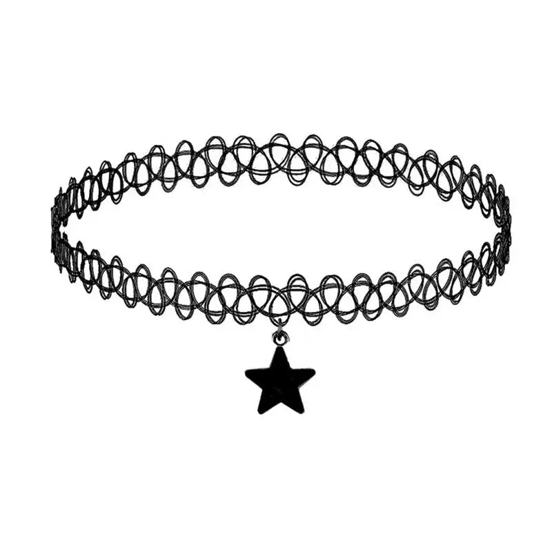 Black Star Choker Necklace for Women & Girls