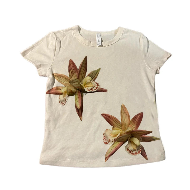 Vintage Y2K Baby Tee – Graphic Print Crop Top