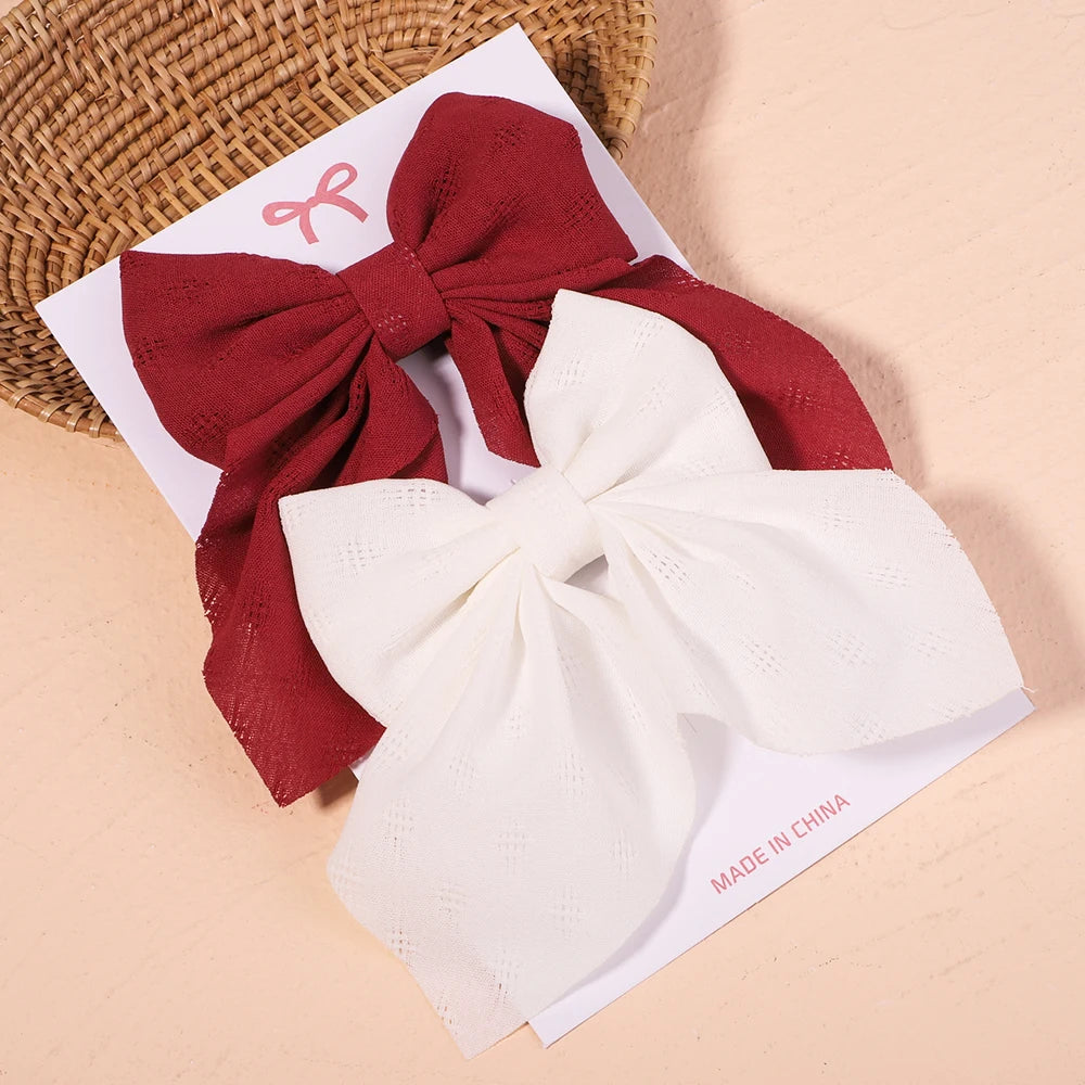 2-Piece Bowknot Hair Clip Set for Women &amp; Girls