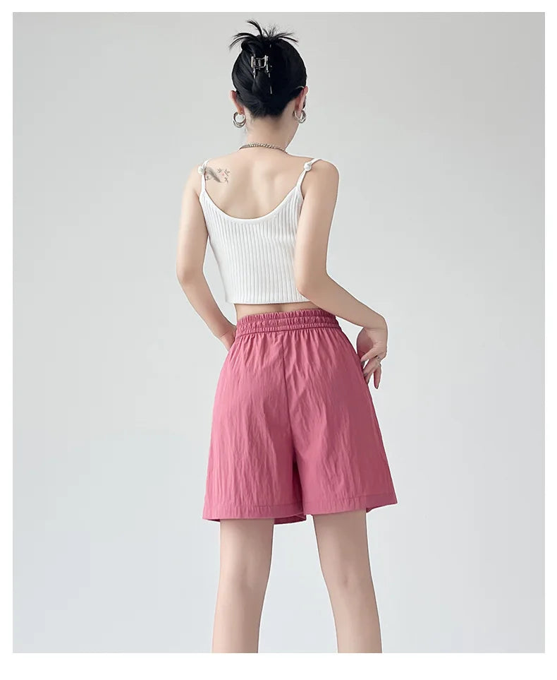 Women’s Summer Casual High-Waist Shorts | Soft Loose Beach Shorts with Pockets