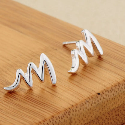 Sterling Silver Heart Stud Earrings for Women