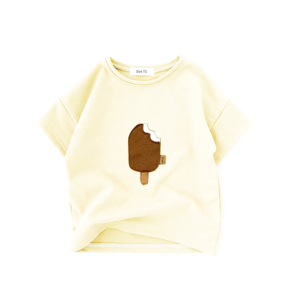 Toddler Ice Cream Print Summer Cotton T-Shirt