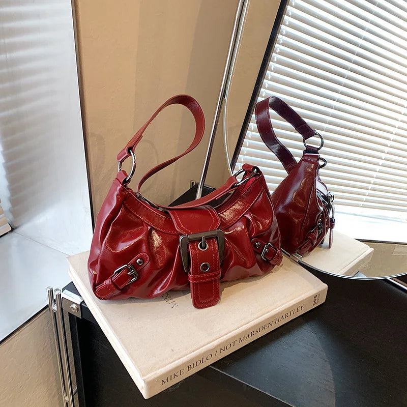 Vintage PU Shoulder Bag – Y2K Armpit Style
