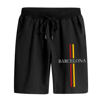 Men’s Casual Football Print Knee-Length Summer Shorts | Lightweight Drawstring Sports