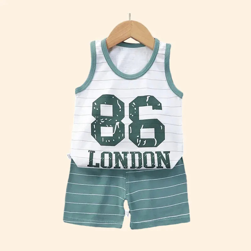 Kids Summer Vest &amp; Shorts Set – Cotton Sleeveless Outfit