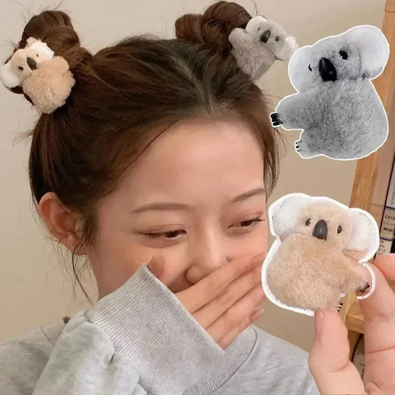 Cute Fluffy Super Plush Koala Bear Hair Clip