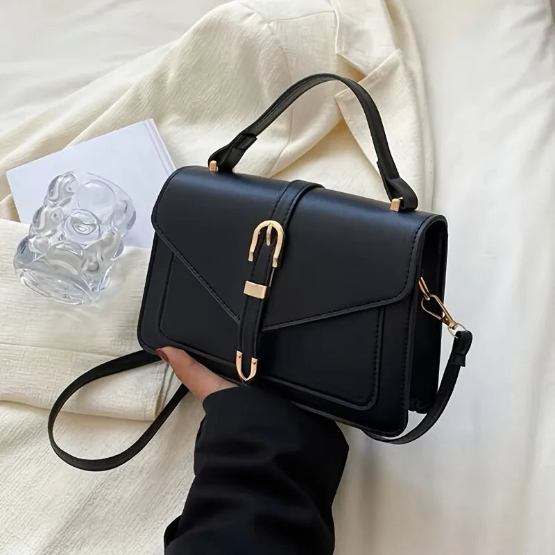 Women’s Minimalist PU Crossbody Flap Bag
