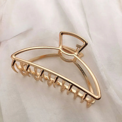 Gold Hollow Geometric Metal Hair Clip for Women