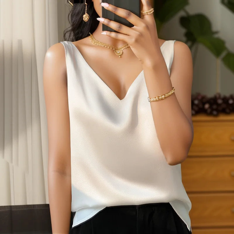 New Lce Silk Satin Camisole Women&