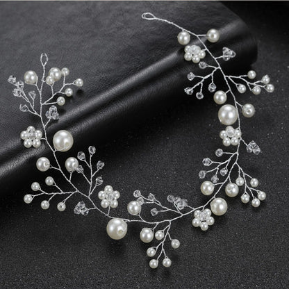 Elegant Crystal &amp; Pearl Bridal Headband for Women